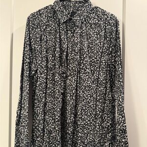 H&M Large Black and White Floral Dress shirt